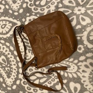 Lucky Brand brown leather double strap bag